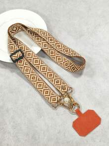 Adjustable Retro Plaid Lanyard With Pearl Decor, Suitable For ID Card Or Casual Use - Multicolor - View 20