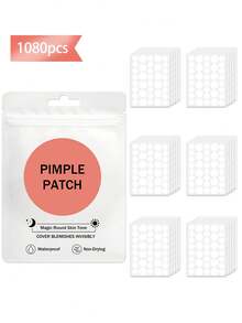 1440 Piezas Parches para cubrir el acné, utilizados para cubrir el acné y las imperfecciones, pegatinas para manchas faciales y de la piel/Parches de acné invisibles de emergencia/Parches de acné invisibles, cuidado de la piel eficiente y conveniente para Navidad, invierno, rosa, graduación, cumpleaños, vacaciones, verano. 1080/720/360/180/72/36 piezas