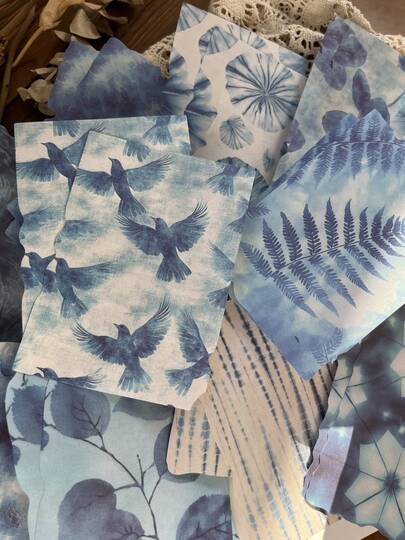 30 قطعة/عبوة ورق كرافت أبيض، سلسلة حرفية باتيك أنيقة، باتيك يدوي عتيق، تجليد زخرفي، مواد يومية، كولاج