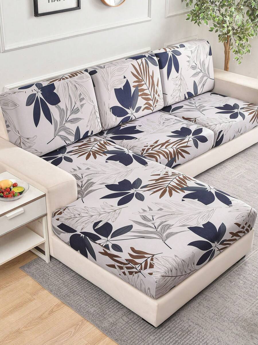 1 Stück Polyester Sofakissenbezug mit Muster, elastischer Sofabezug rutschfest, Sofaüberwürfe für Wohnzimmer, Schlafzimmer, Outdoor-Sofa, Schutz vor Haustierflecken, 4-Jahreszeiten Sofasitzkissenbezug für L-förmige Einzelsitze, Relaxsessel und 2/3/4-Sitzer Sofas, Herbst Heimdekoration Sofaüberwurf
