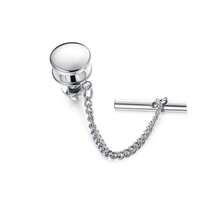 Sanfenly 男士领带夹 - 黑色、蓝色、金色、银色领带夹带链套装 - 情人节、父亲节 - 黑金銀 - 查看 17