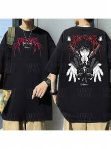 ChainsawMan Anime Manga Movie Pray Denji Chainsaw Demon Geek T-Shirt Unisex Male Female 100% Cotton Top Premium Streetwear Launch Immediate Shipping Various Colors!! Plus Size - thao túng đen - Xem 2