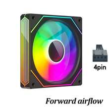 XFENGX-Fan 6-Pro ARGB炫彩12cm温控PC机箱风扇，有效降噪，增强散热美观，风冷散热 - 黑色正向出風 - 查看 7