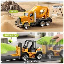 圣诞装饰 Temi 幼儿玩具，适合 3-6 岁男孩，压铸建筑玩具车运输车套装，带游戏垫，儿童玩具卡车合金金属汽车套装，适合 3-9 岁幼儿男孩和女孩，返校