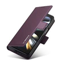 OUKNOEO Ốp điện thoại giả da thời trang công sở, phù hợp với Galaxy Z Fold 7 6 5 4 3, có khe cắm bút và 3 khe cắm thẻ, kiểu ví sang trọng chống trộm. - Màu tím - Xem 9