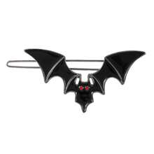 Halloween Black Bat Wing Side Clips - Unique Design, Edgy Niche Hair Accessories For Bangs - Black Bat - View 2