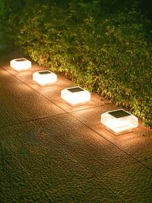 2/4/8pcs Solar Column Lamp, Solar Outdoor Lamp, 4x4 Wooden Column, 2V Amorphous Silicon 1.2 1200mah Battery Capacity, Transparent Matte Texture Solar Lamp, ABS Resin Sturdy Material, Waterproof IP44, Suitable For Deck, Fence, Courtyard Decoration (Warm Color), Working Lighting Duration 10 Hours - 暖色ABS樹脂 - 查看 2