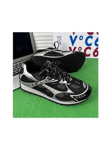 Men's Fashion Retro Sneakers - All-Season Casual Shoes With Vintage Plimsoll Style - màu đen - Xem 3