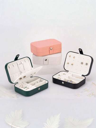 1pc Portable Jewelry Box, Detachable Jewelry Storage Box, Mini Jewelry Display Case, Suitable For Lipstick, Perfume, Watch, Necklace, Ring, Pendant, Travel Necessity, College Dorm Essential, Gift For Friends, Halloween Gift, Christmas Gift