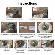 家用旋转拖把水桶套装，含3块拖布，家用旋转地板拖把，免手洗拖把，除尘拖把，干湿两用，适用于家庭、厨房、浴室地板，清洁用品，清洁工具