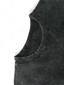 1 Pcs, Double-Sided Retro T-Shirts Modelo Cowboy Graphic Print Water Washed Men's Graphic Printing T-Shirt, Round Neck Short-Sleeve Tee Vintage Retro Tops For Men, Unisex - 黑色 - 查看 2