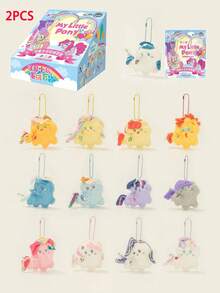 Hasbro 1 件 MY LITTLE PONY 收藏版柔软毛绒玩具盲袋，可爱小雕像和房间装饰系列，适合儿童和收藏家的节日生日惊喜礼物，款式随机