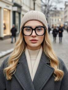 1 件装多边形女士无度数眼镜 Y2K 街头复古眼镜框