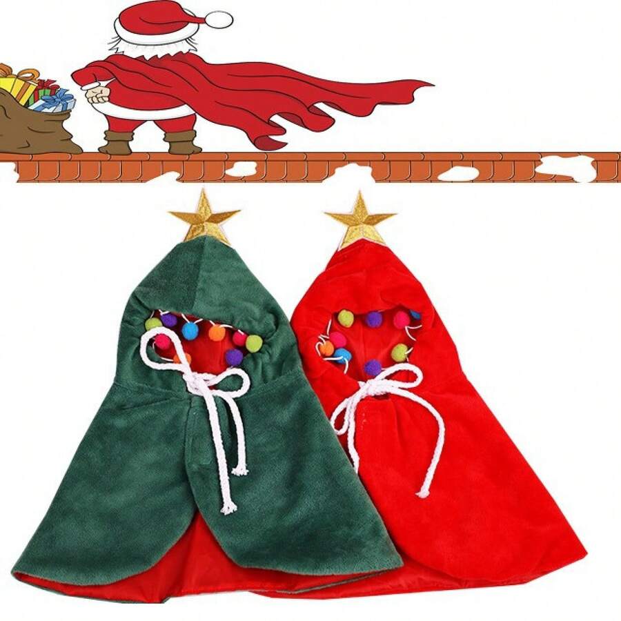 Weihnachtliches Hundefleece für kleine Hunde (Teddy/Bichon) – Dickes Corduroy, ziehharmonika-kompatibel