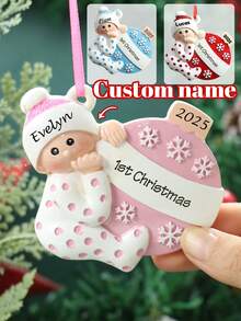 LICVIC First Christmas Ornament 2025, Custom Name Christmas Ornament, Personalized Text Christmas Tree Decoration, Ornaments, Christmas, Christmas Gifts, Christmas Decor, Customized Family Christmas Decorations, Customizable, Merry Christmas, Friend, Father, Mother, Husband And Wife