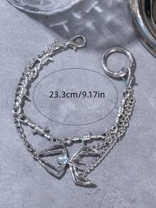 1pc Gothic Retro Versatile Halloween Thorns Chain Spider Double Layer Chain Shoe Lace - Multifunctional Decorative Accessory - Suitable For High-Top Boots, High Heels, Casual Shoes, Bags, Hats - White K - View 4