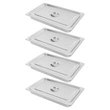 kangten Rainaut 4 Pack Hotel Pan 2.5-Inch Deep Steam Table Pan With Lid 21.26" L X 12.6" W Hotel Pans Stainless Steel Pans Restaurant And Commercial Steam Tables 4 Pcs-Steam Table Pan, Hotel Pan, Full Size Stainless Steel Pans With Lids, Oven Baking Pans Food Tray Restaurant And Commercial Steam Tables, Chafing Dish, 2.5-Inch Deep - Bạc - Xem 10