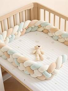 1 件 2M/3M 婴儿床 4 股编织婴儿床围栏保险杠安全防护加厚软垫婴儿床围栏保护器，新生儿床护栏，INS 风格 - 四股 - 查看 24