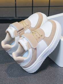 1 par de zapatillas deportivas casuales con cierre de gancho y bucle de bloques de color para bebé, transpirables para la escuela, uso diario, exterior, todas las estaciones