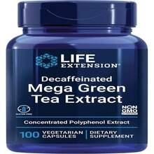 Life Extension Decaffeinated Mega Green Tea Extract – Polyphenol-Rich, Cell Health, Heart Health, Brain Health, Antioxidant Protection – Non-GMO, Gluten-Free, Vegetarian – 100 Capsules - Flavor NameA - 查看 1