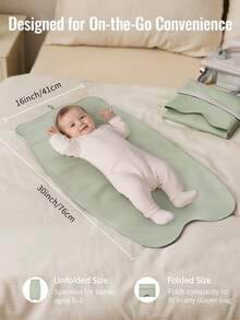 1 件装素食皮革便携式尿布垫、可擦拭防水婴儿尿布垫，尿布包内装，旅行必备和登记礼物 - 彩色 - 查看 3