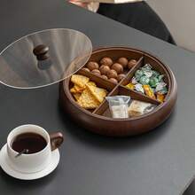 1 pieza Bandeja para frutos secos, plato de aperitivos con compartimentos, bandeja de frutas, caja de almacenamiento