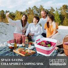 Wash Basin Bottles, Foldable, Versatile Wash Tub Kitchen, RV, Outdoor Camping Sink, Sturdy Easy To Clean - 品紅 - 查看 2