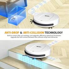 Three In One Vacuum Cleaner, Suitable For Floor Cleaning, Pet Hair Cleaning, Paper And Garbage Cleaning, Multi-Functional Robot Vacuum Cleaner, 1500Pa Suction, 150 Minute Battery Life, Powerful Cleaning Upgraded - Black - View 6