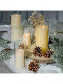 48-Pack Transparent Glass Round Candle Holders, Small Modern Tea Light Candle Stands For Floating Candles & Altar, Romantic Polished Finish, Suitable For Christmas, Halloween, Easter, Thanksgiving, Valentine's Day, Home & Kitchen Decor, Windproof Tabletop Candle Holders - Transparent - View 4