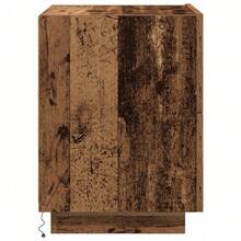 VidaXL Nachttisch mit LED-Beleuchtung, antikes Holz, 45 x 40 x 55 cm
