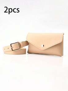 2pcs Women's Belts, Versatile And Women's Belts, Paired With Skirts, Women's Belts, Mini Waist Bags, Summer And Autumn Waist Accessories, Ideal Halloween, Christmas Gifts, Fashionable Mobile Phone Bags For Outings, Wallets