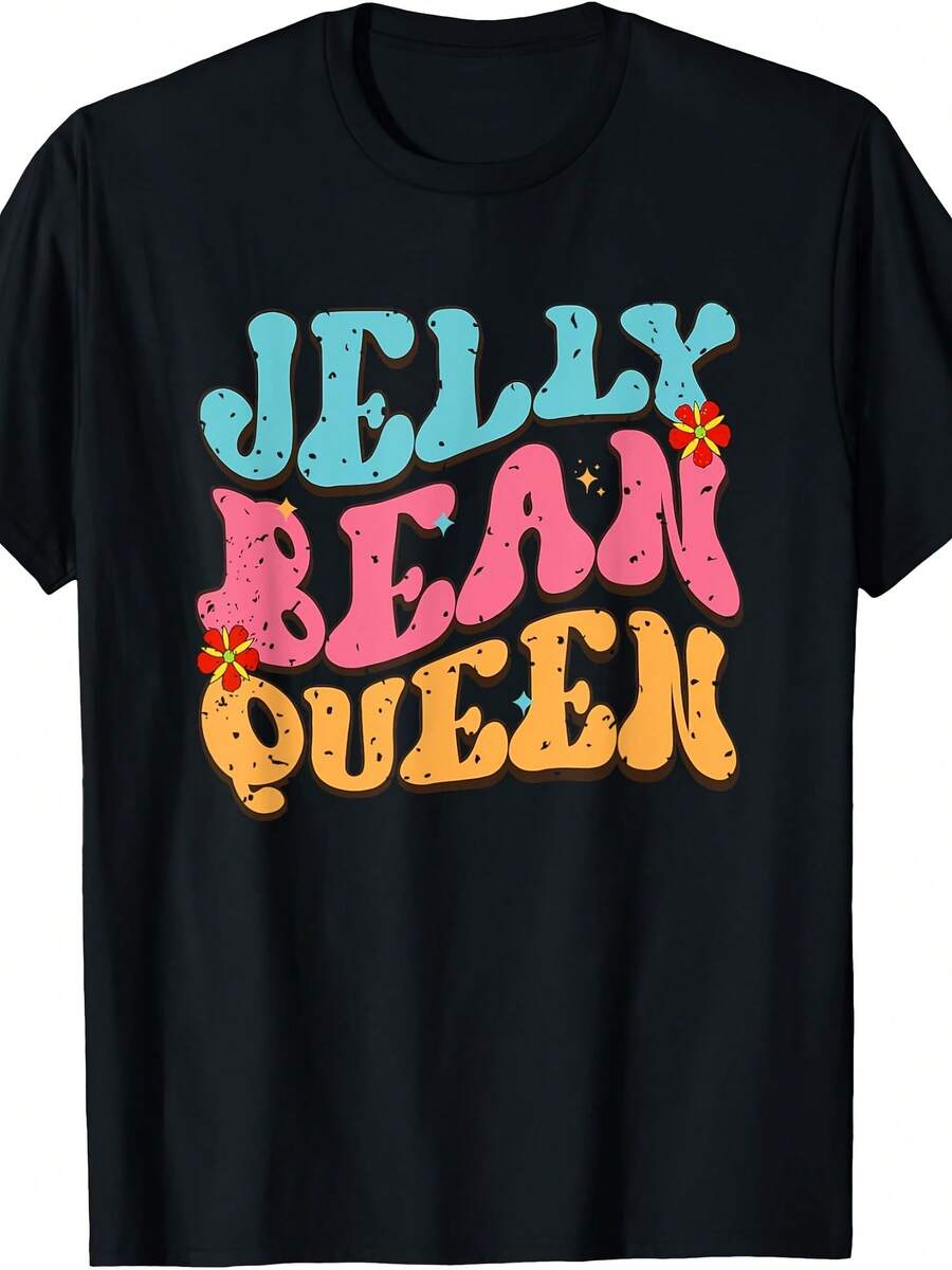 Jelly Bean Queen Groovy Lettering Vibes T-Shirt - Style 17 - View 1