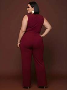 Kit 2 Jumpsuit Tank Top Plus Size Blogger Feminine Chic Ribbed And Elastane Summer Fashion Pantaloon Pants - 紅+綠 - 查看 5