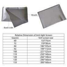 GAINVANE 60/72/100/120/130 英寸投影仪屏幕，便携式 16:9 4K 反光布投影灰幕，适用于 1LCD 系列电影视频家用投影仪，易于安装，无需钻孔