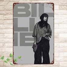 1张比莉复古艺术海报，金属材质，防水防尘，可作家居、酒吧、咖啡馆、卧室装饰墙饰，独特的圣诞礼物 - 彩色 - 查看 1