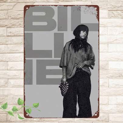 1 st Billie Vintage Art Poster, Metallskylt, Vattentät och Dammtät, Dekorativ Väggkonst För Hem, Bar, Café, Sovrum, Unik Julklapp