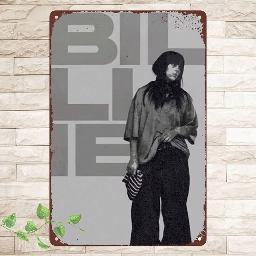 1张比莉复古艺术海报，金属材质，防水防尘，可作家居、酒吧、咖啡馆、卧室装饰墙饰，独特的圣诞礼物 - 彩色 - 查看 1