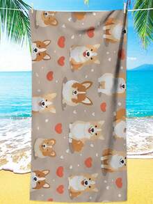 可爱的柯基犬沙滩和浴巾 - 27.5x55 英寸，柔软涤纶，非常适合运动、水疗、瑜伽、健身房 - 多功能厨房和餐厅布、酒店、厨房布 - 多色 - 查看 7