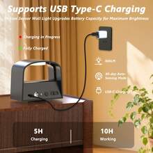 Motion Sensor Wall Light, 3 Colours Wireless LED Indoor Wall Light With Remote Control, 4000mAh Rechargeable Battery, Adjustable Brightness For Bedroom, Hallway, Living Room, Minimalist Style Smart Lighting - 黑色 - 查看 6