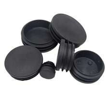 24 件黑色塑料圆孔塞、金属管端盖、栅栏滑动保护五金插件，适用于椅腿和家具、金属塞、椅腿保护器、功能性设计、圆形塞、耐用塑料、可靠插件、家具维修、家居装饰 - 黑色 - 查看 3