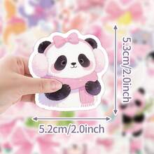 50Pcs Cartoon Animal Bow Stickers Christmas Stickers Winter Merry Stickers Christmas Stickers Cute Stickers Christmas Gift Holiday Stickers Vinyl Waterproof Stickers For Journaling Computer Scrapbook Luggage Water Bottle Phone - Multicolor - View 3