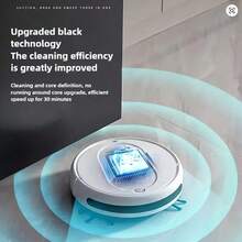 3-In-1 Vacuum Cleaner, Suitable For Floor Cleaning, Pet Hair Removal, Paper Scraps And Garbage Collection. Multifunctional Robot Vacuum Cleaner, 5000Pa Strong Suction Power, 150 Minutes Of Battery Life, Powerful Upgrade - Black - View 5