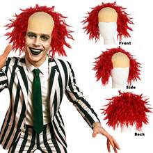 Synthetic Hair Bald Wigs - Party Horror Clown Joker Devil Wig & Old Man With Beard Grandpa Wig & Monk/Wizard Wig & Thick Bald Skin Head Hairless Fake Skull Wig & Short Curly Funny Holiday Cosplay Wig, Christmas Disco Rocker Ghost Evil Scary Killer Costume Hairpieces, Movie Character Fake Hair, Creepy Masquerade Balls, Birthday Celebration Decor/Props