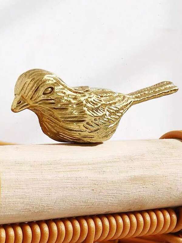 3pcs Creative Animal Bird Shaped Drawer Pulls, Suitable For Wardrobe, Drawers, Cabinet Doors, Shoe Cabinet, Vanity, Made Of Copper Material With Electroplating Process, High-End Furniture Handles, Screws Included