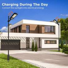 99000LM LEDs Solar Powered Outdoor Wall Lights, 3 Lighting Modes, Motion Sensor, Durable ABS & Metal Construction - Solar Garden Decorations For Porch, Yard, Street Lighting - 黑色 - 查看 6