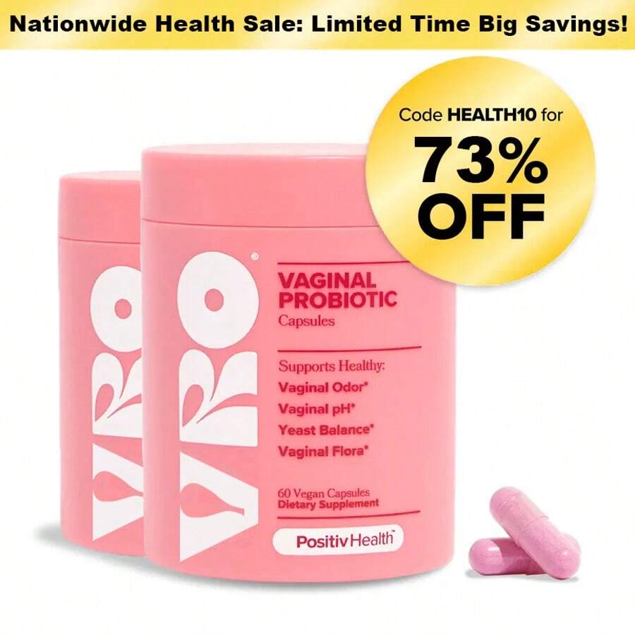 VRO Women's Probiotics - 60 Count (Pack Of 1)-Probiotics For Women PH Balance With Prebiotics& Lactobacillus Probiotic Blend Healthcare Vitamin Designed By Women, Made For Women