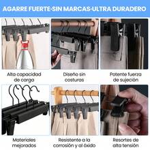 30piezas/50piezas  Ganchos para Pantalones, Gancho con Pinzas Antideslizante, Ajustable Ganchos para Ropa, Perchas para Roap Ahorradores de Espacio con Gancho Giratorios 360°, para Pantalones, Faldas y Toallas (Negro) - 50 piezas/Negro - Ver 7