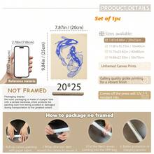 1pc, Canvas Wall Art, Framed Wall Decor, Blue Carp Canvas Print, Classic Modern Wall Hanging, Minimalist Wall Decor, Contemporary Art, Modern Home Decor, Living Room Wall Art, Art, Room Decor, Dorm Decor, Bedroom Decor, Bathroom Decor, Home Decor, Office Decor, Vintage Poster, Dining Room Decor, Aesthetic Art, Gift For Friends, Housewarming Gift, Party Decor