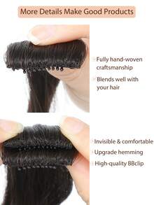 2PCS Clip In Bangs Front Side Bangs Set Long Temples Side Air Bangs Synthetic Hair 18Inch - Multicolor - View 6