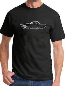 1955 1956 1957  Thunderbird Hardtop Classic Outline Design Print Tshirt - 款式16 - 查看 1